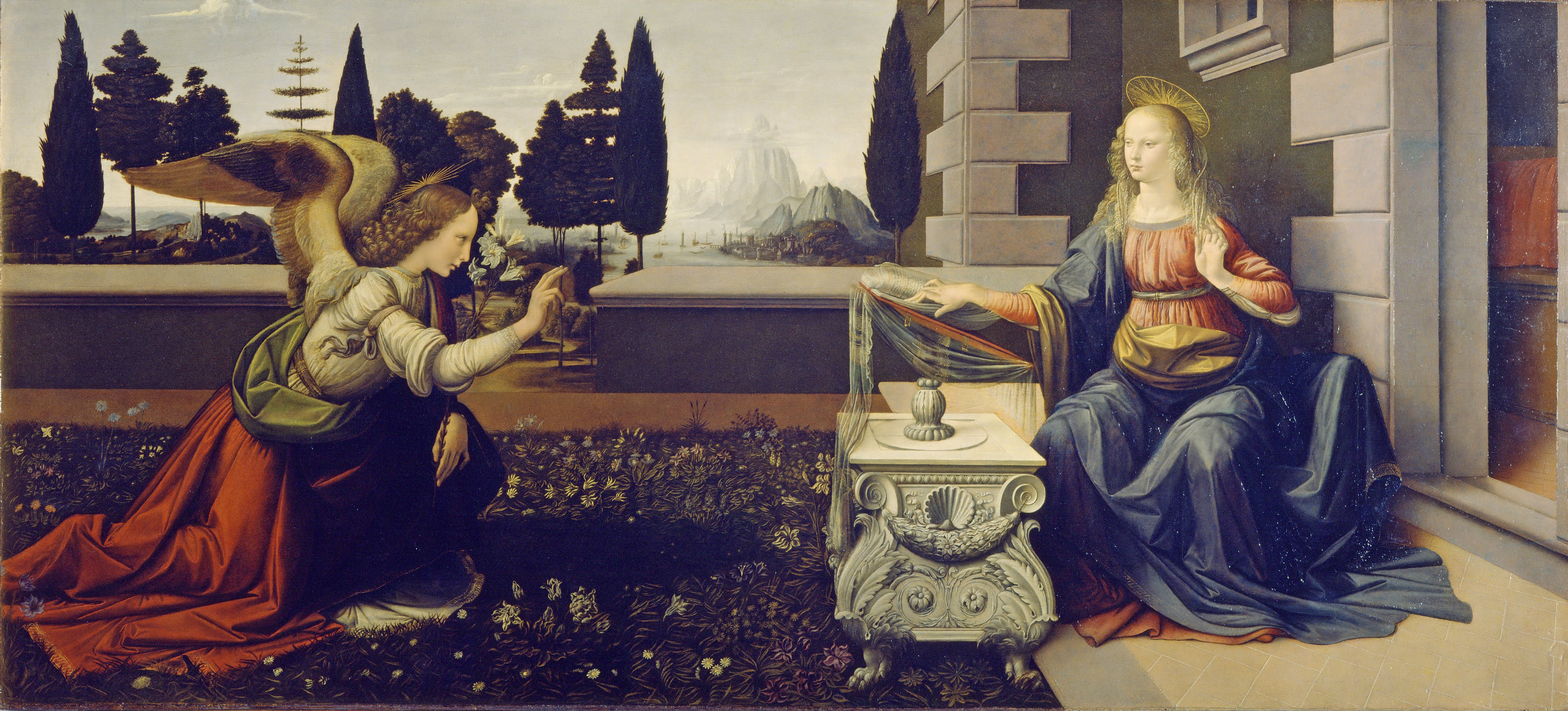 Leonardo Annunciazione dettaglio